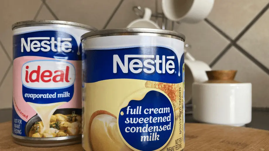 Condensed milk and evaporated milk in cans