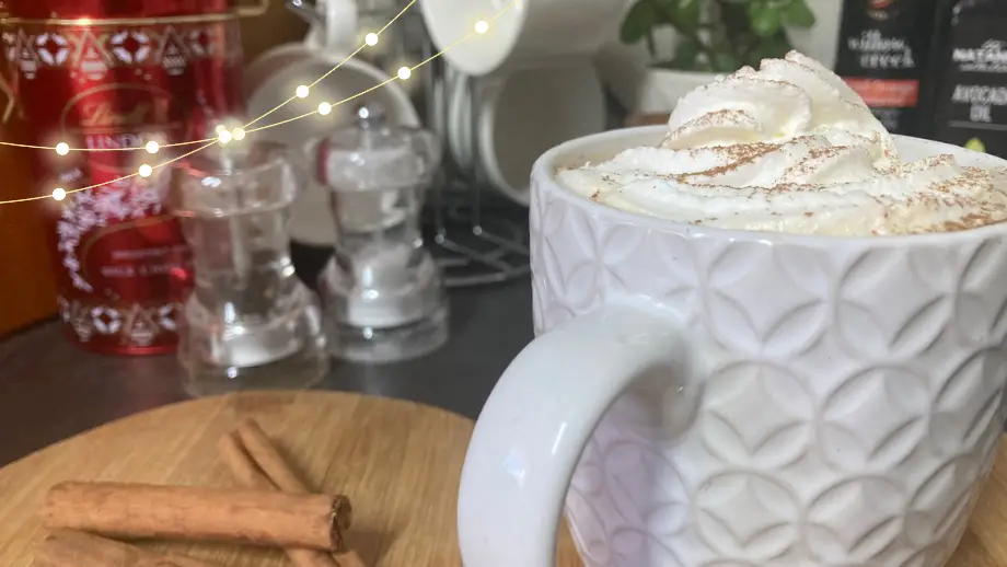 Cinnamon Bun Latte with whipped cream