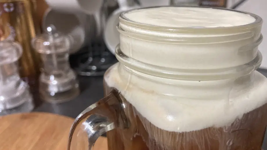 Vanilla sweet cream cold brew in a glass