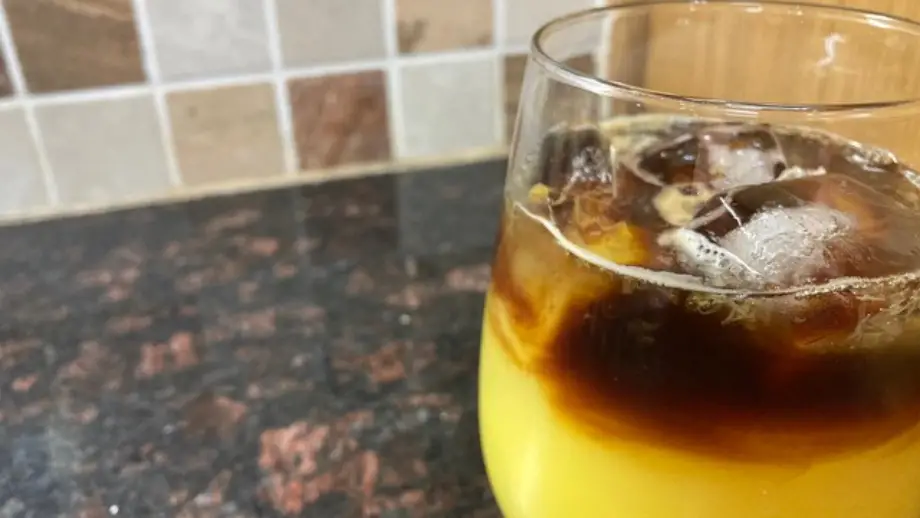 Orange juice and espresso recipe.